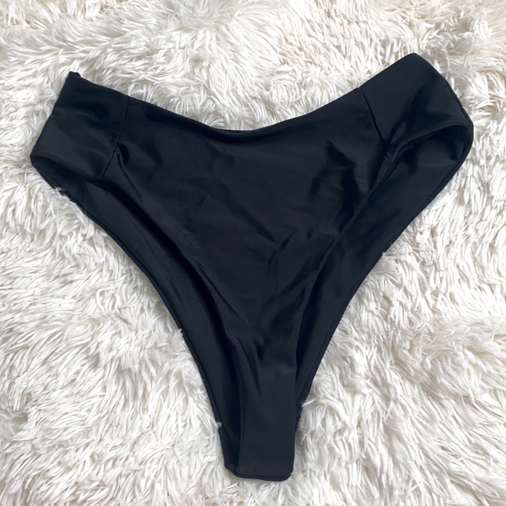 Zaful Black High Waisted Cheeky Bikini Swim Bottoms Size 6